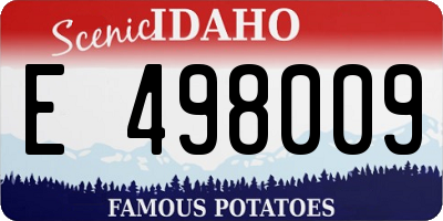 ID license plate E498009