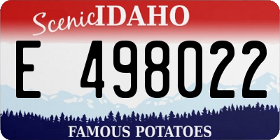ID license plate E498022