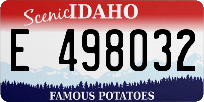ID license plate E498032