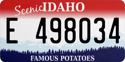 ID license plate E498034