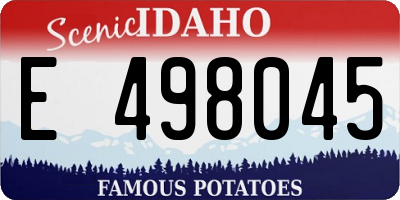 ID license plate E498045