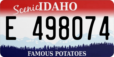 ID license plate E498074