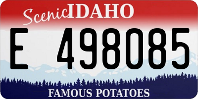 ID license plate E498085