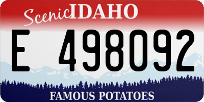 ID license plate E498092