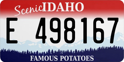 ID license plate E498167