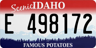 ID license plate E498172