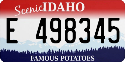 ID license plate E498345