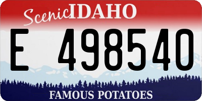 ID license plate E498540