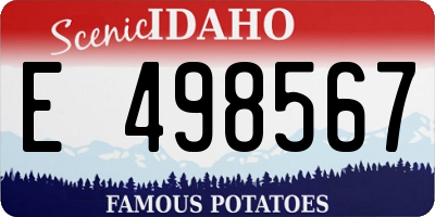 ID license plate E498567
