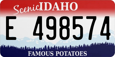 ID license plate E498574