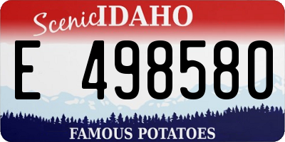 ID license plate E498580