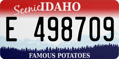 ID license plate E498709