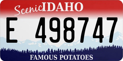 ID license plate E498747