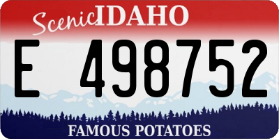 ID license plate E498752