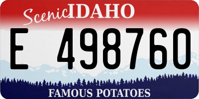 ID license plate E498760