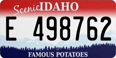 ID license plate E498762