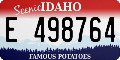 ID license plate E498764