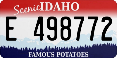 ID license plate E498772