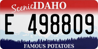 ID license plate E498809