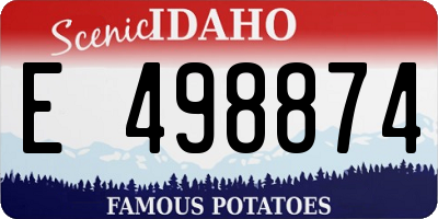ID license plate E498874