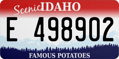 ID license plate E498902