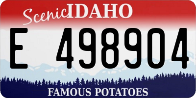 ID license plate E498904