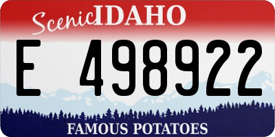 ID license plate E498922