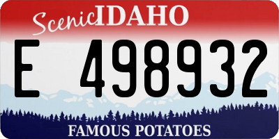 ID license plate E498932