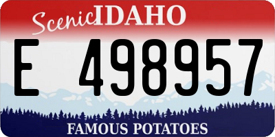 ID license plate E498957