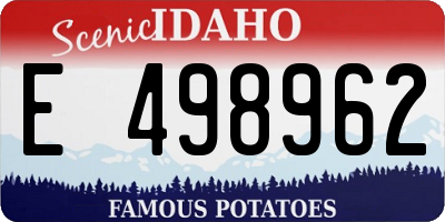 ID license plate E498962