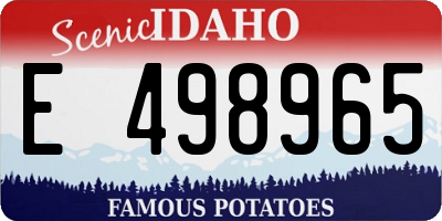 ID license plate E498965