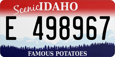 ID license plate E498967
