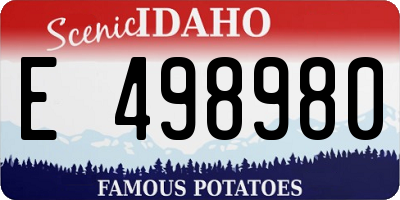 ID license plate E498980