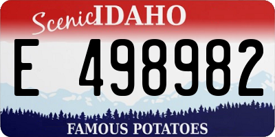 ID license plate E498982