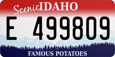 ID license plate E499809
