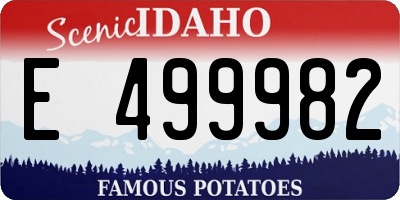 ID license plate E499982
