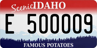 ID license plate E500009