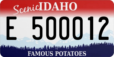 ID license plate E500012