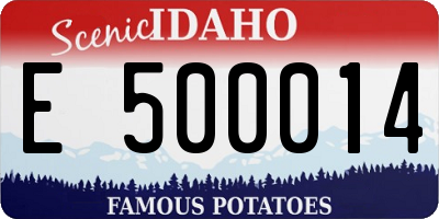 ID license plate E500014