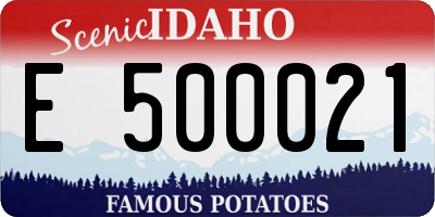ID license plate E500021