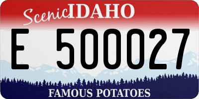 ID license plate E500027