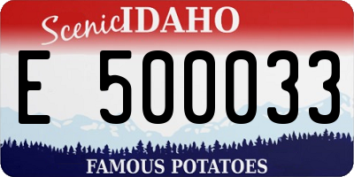 ID license plate E500033