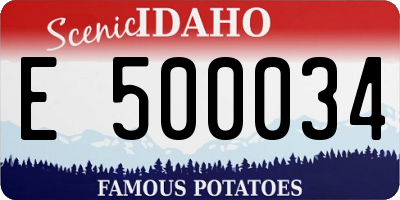 ID license plate E500034