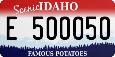 ID license plate E500050
