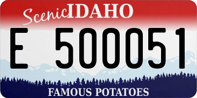 ID license plate E500051