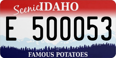ID license plate E500053