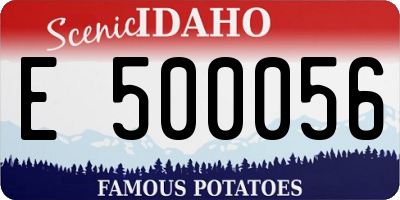 ID license plate E500056