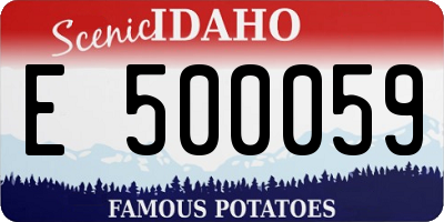 ID license plate E500059