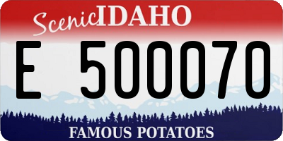 ID license plate E500070