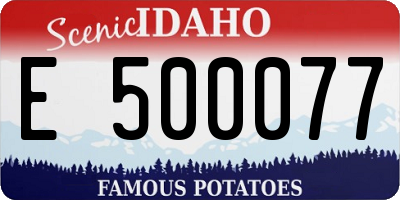 ID license plate E500077